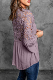 Chiffon Crochet Lace Button Top