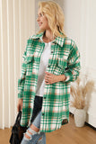 Plaid Flap Pocket Long Sleeve Shacket