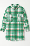 Plaid Flap Pocket Long Sleeve Shacket