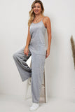 Patch Pockets Spaghetti Strap Wide Leg Jumpsuit