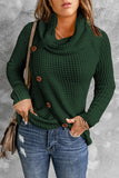 Buttoned Wrap Turtleneck Sweater