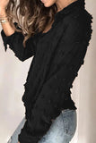 Long Sleeve Button Fuzzy Polka Dot Shirt