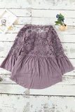 Chiffon Crochet Lace Button Top