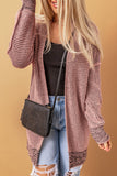 Plaid Knitted Long Open Front Cardigan