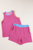 Corded Sleeveless Top and Pocketed Shorts Set