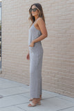 Patch Pockets Spaghetti Strap Wide Leg Jumpsuit