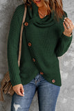 Buttoned Wrap Turtleneck Sweater