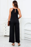 Patch Pockets Spaghetti Strap Wide Leg Jumpsuit