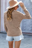 Wrap V Neck Waffle Sweater