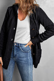 Buttoned Hooded Open Front Knitted Sweater