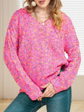 Colorful Spots Knitted V Neck Casual Sweater