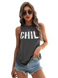 CHILL Graphic Print Tank Top