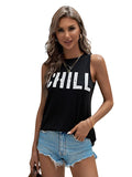 CHILL Graphic Print Tank Top