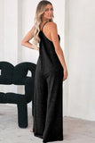 Patch Pockets Spaghetti Strap Wide Leg Jumpsuit