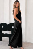 Patch Pockets Spaghetti Strap Wide Leg Jumpsuit