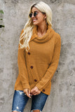 Buttoned Wrap Turtleneck Sweater