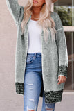 Plaid Knitted Long Open Front Cardigan