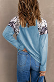 Long Sleeve Top With Leopard Snakeskin Print