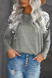 Long Sleeve Top With Leopard Snakeskin Print