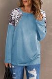 Long Sleeve Top With Leopard Snakeskin Print