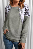 Long Sleeve Top With Leopard Snakeskin Print